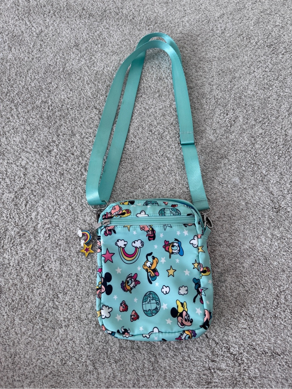 Disney Teal Character Crossbody Bag - Cute Printed Shoulder Purse